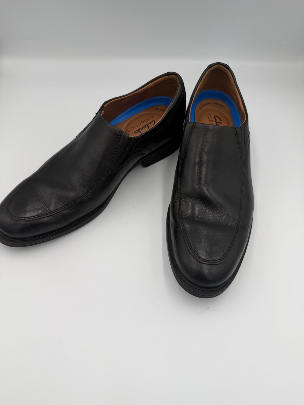 Clarks Black Slip-On Leather Loafers for Men